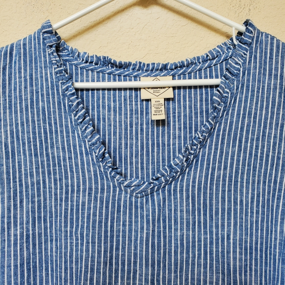 St. John's Bay V Neckline Sleeveless Striped Dress.  Size XXL - Picture 2 of 5